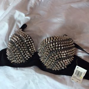Silver Spike Bra